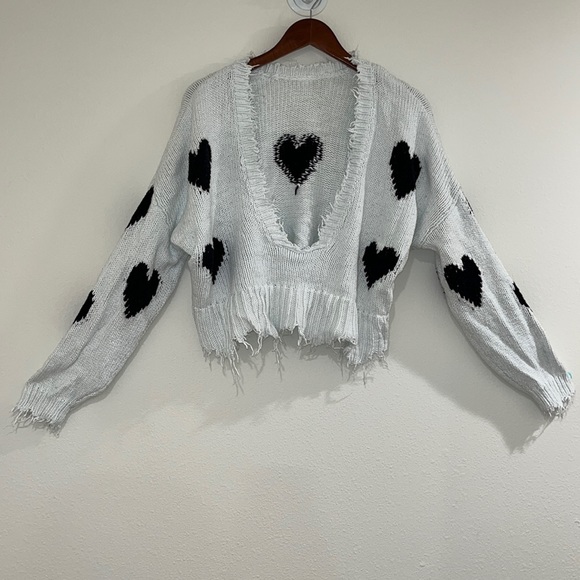 Wildfox Palmetto Heart Crop Sweater - Picture 5 of 14